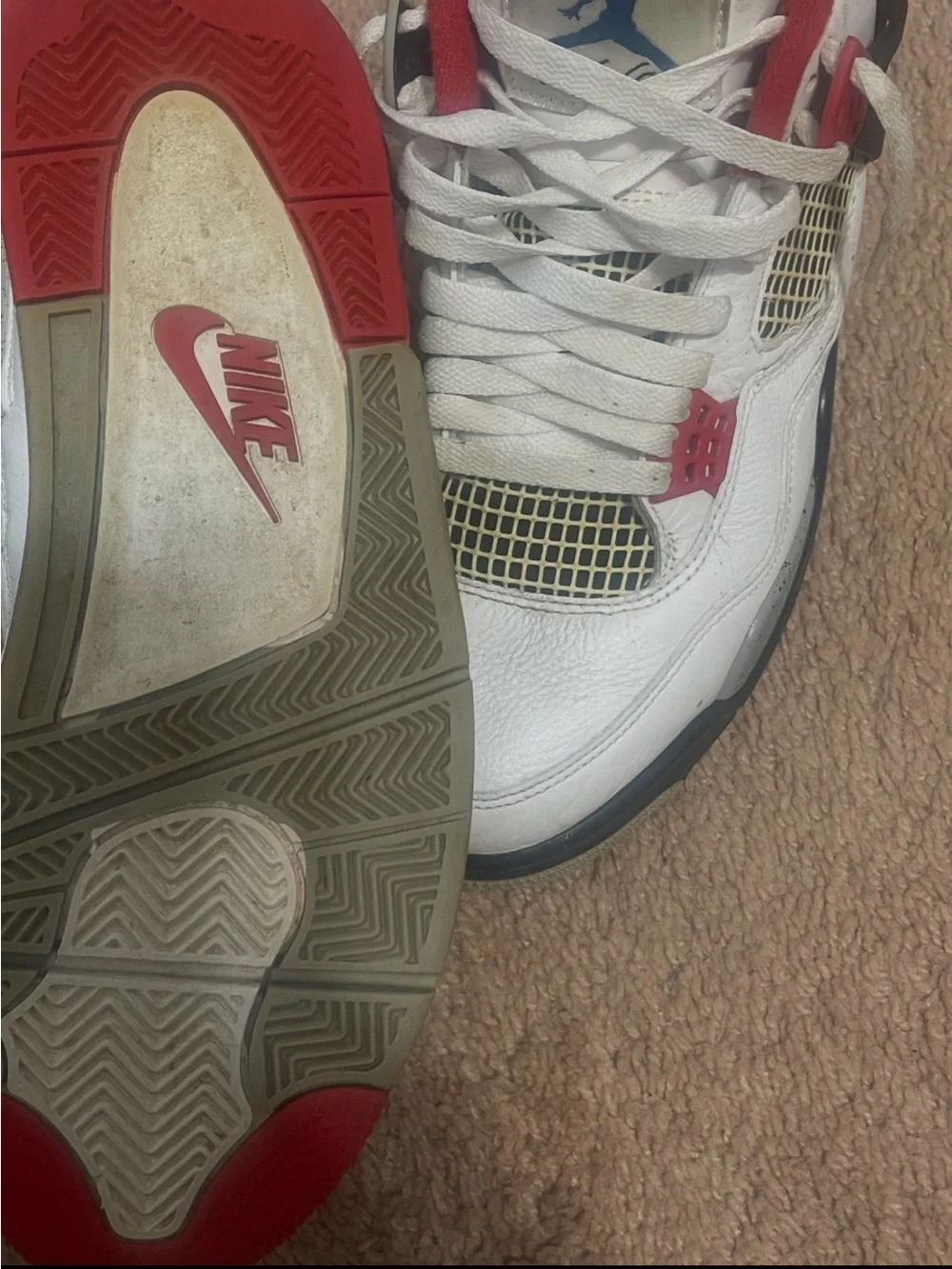 Jordan Men’s White Red and Blue Retro Sneakers